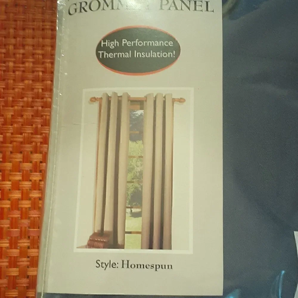New Denim Homespun Grommet Top Insulated Curtain 40x63 New‎